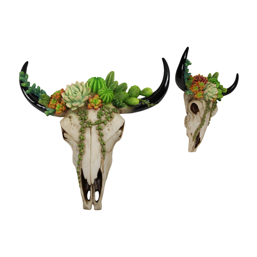 Succulent Design Cow Skull Wall Hanger | Living room decorations by Casaliving