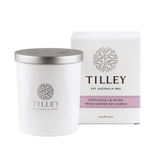 Tilley Patchouli & Musk 45 Hour Scented Soy Candle 240g - Home Candles and Oil Burners by Casaliving&nbsp;