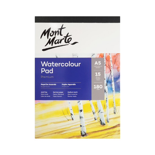 Watercolour Pad German Paper A5 180gsm 15 Sheets
