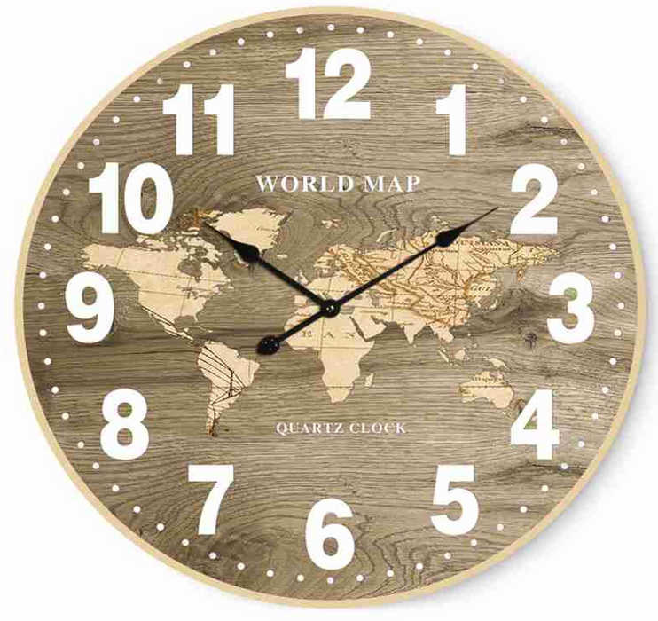 World Map Wall Clock - Casaliving