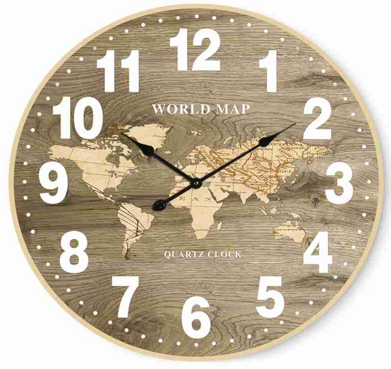 World Map Wall Clock | Clocks and Wall clocks by Casaliving — Casa Living