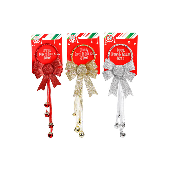 Door Bow And Bells 30cm (Randomly Selected)