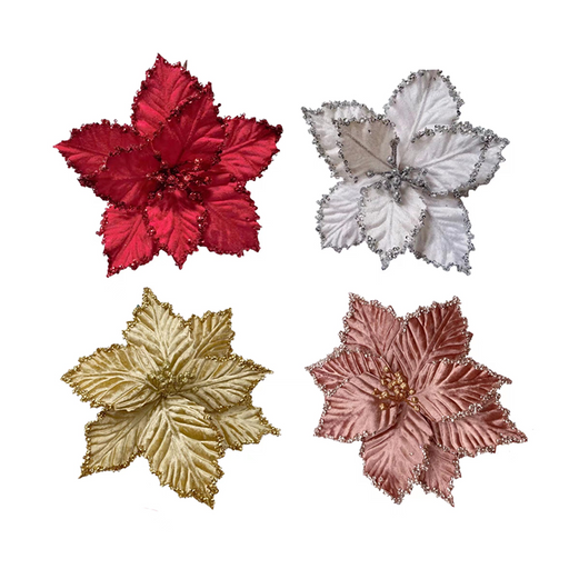 Christmas Velvet Look Poinsettia Flower &nbsp;– Christmas Decorations, Gifts, and Accessories by Casaliving