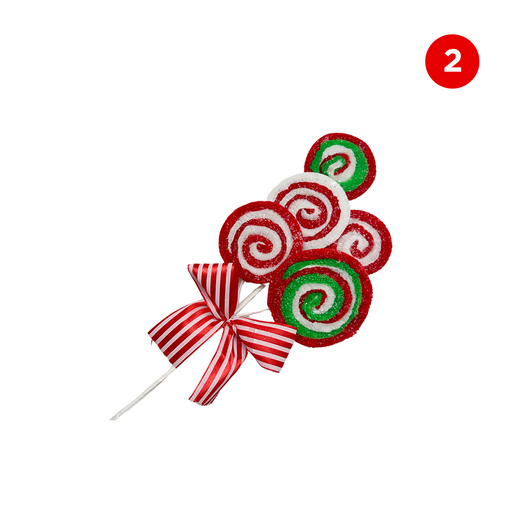 Christmas Candycane Lolly Cluster with Bow - Casa Living