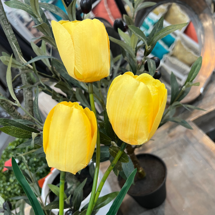 Yellow Artificial Tulip Bunch - Artificial Flowers by Casaliving&nbsp;