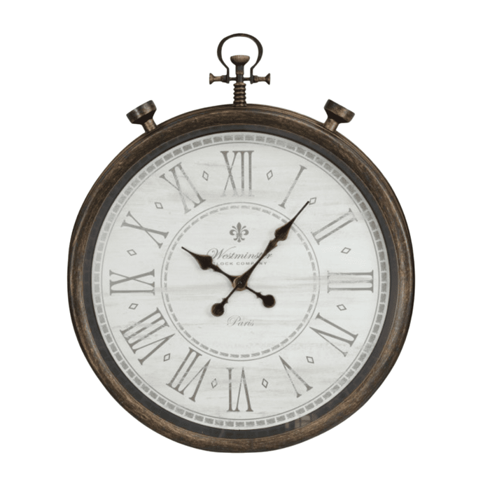 Antique Time Piece Clock 60cm | Clocks and Wall clocks by Casaliving&nbsp;