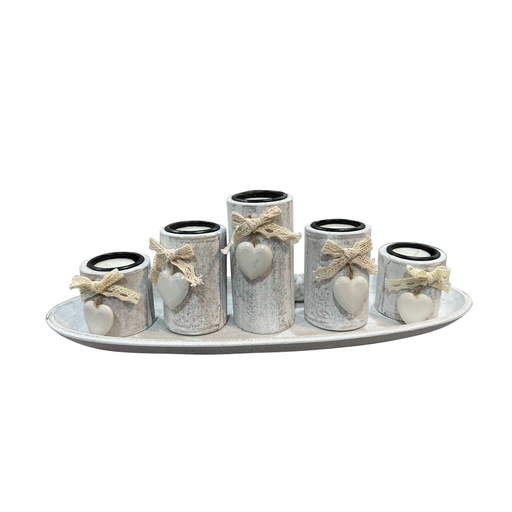 Circle Heart 5 Pieces Candle Holder - Home Candles and Oil Burners by Casaliving&nbsp;