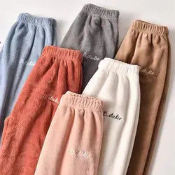 Coral Fleece Fluffy PJ Pants Furry Thick Soft Extra Warm Extra Comfortable