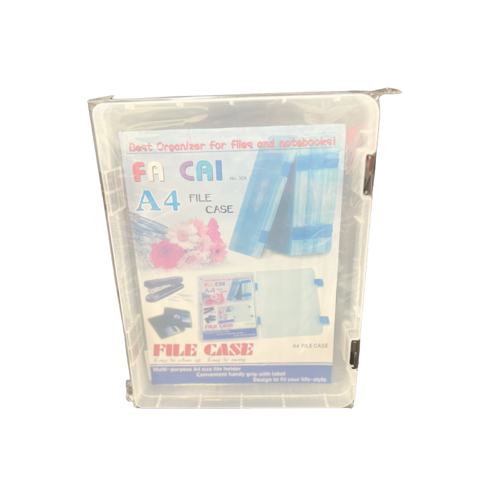 A4 File Case – Plastic Folder with Clip Closure
